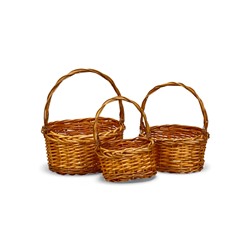 Корзина плетёная для хранения Habia, ива, коричневая, набор 3 шт.