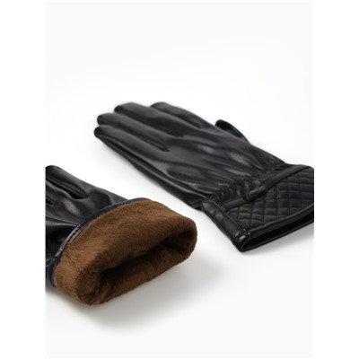 Перчатки женские, безразмерные, с меховым утеплителем, чёрные