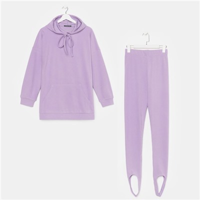 Костюм женский (толстовка, легинсы), цвет лиловый, размер 44