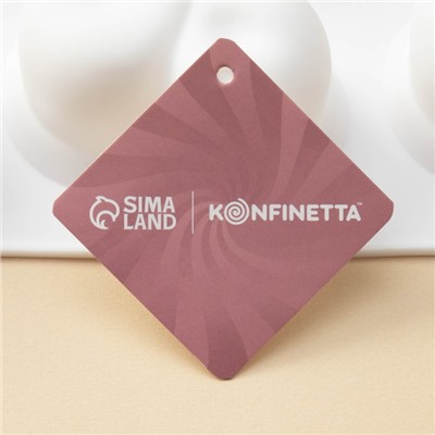 Форма для муссовых десертов и выпечки KONFINETTA «Вишенки», 29.8×17.2×4.2 см, 6 ячеек (8×5 см), силикон, белая