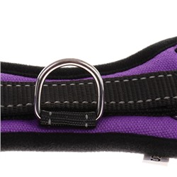 Шлейка К7, размер S, ОГ 44-55 см, вес 5-9 кг, мягкая, светоотражающая, фиолетовая