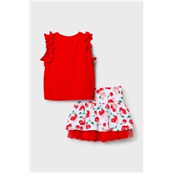 Комплект трикотажный для девочек: джемпер (футболка без рукавов), юбка-шорты PLAYTODAY, 1242845