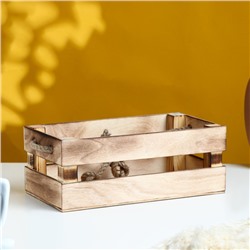 Кашпо для цветов «Двушка лайт», 24.5×13.5×9 см, деревянное, ручка - верёвка