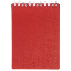 Блокнот на спирали А7 80л пластик.обложка "CANVAS" Красный (081535) 05315 Хатбер