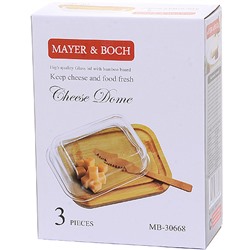 30668 Масленка стекло-бамбук с ножом МВ (х36)