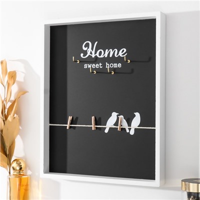 Настенные крючки декоративные «Птицы на проводах», дерево, 24.5×3×30.5 см