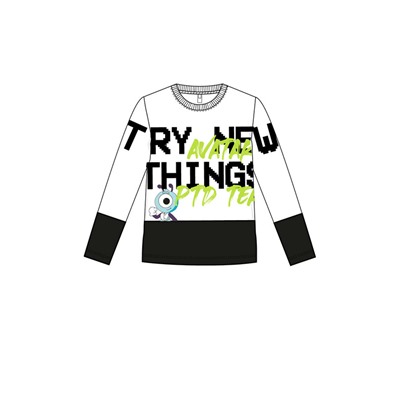 Фуфайка трикотажная для мальчиков (футболка с длинными рукавами)