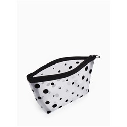 Косметичка DOTs, с рисунком, сетка, на молнии, белая