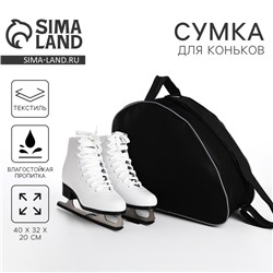 Сумка спортивная для коньков, 40×32×20 см, чёрная