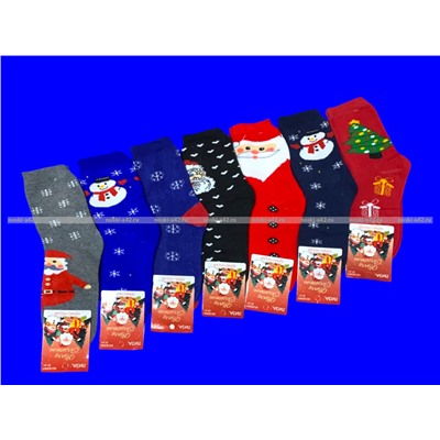 Термоноски женские внутри махра Новогодние арт. 3501