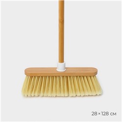 Щётка для пола Meli, бамбук, 28×128 см, ворс 7 см
