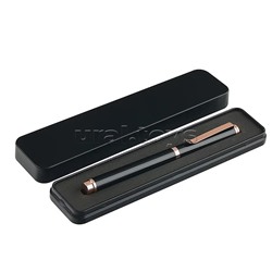 Ручка "Venezia Classico" в металлическом premium футляре 1,0 мм, синяя (корпус черн, футляр черный)