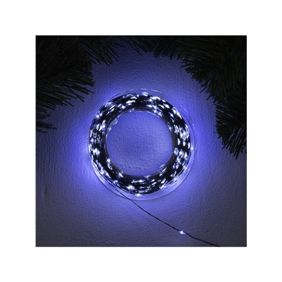 Гирлянда «Нить» 50 м роса, IP44, зелёная нить, 500 LED, свечение белое, 8 режимов, 31 В