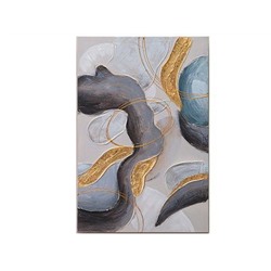 Картина 40*60*2,5см АБСТРАКЦИЯ ЧЕРНОЕ ЗОЛОТО холст, дерево