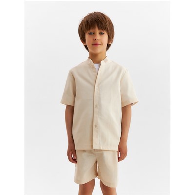Комплект (рубашка и шорты) для мальчика MINAKU, бежевый, рост 134 см