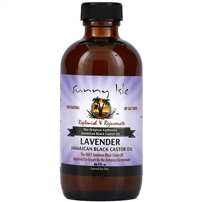 Sunny Isle, 100% Natural Jamaican Black Castor Oil, Lavender,  4 fl oz