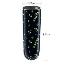 Мини-вибратор Rechargeable Glow-in-the-dark Music Massager - 8,5 см.