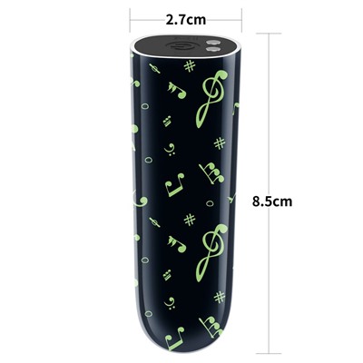 Мини-вибратор Rechargeable Glow-in-the-dark Music Massager - 8,5 см.
