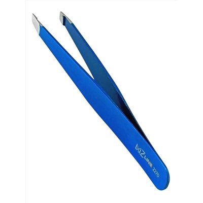 Mertz Пинцет косметический для коррекции бровей скошенный / 227-D, синий, 9 см 236