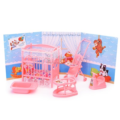 Набор мебели для кукол "Детская комната" в коробке