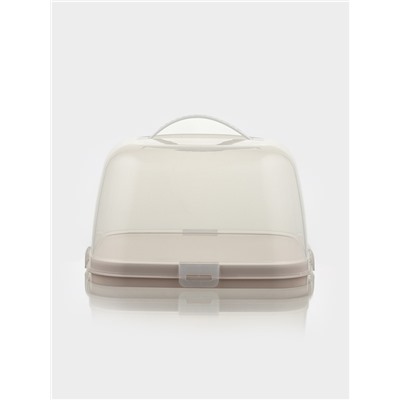 Тортовница с крышкой Альтернатива, 28.5×28.5×17.5 см, пластик, бежевая