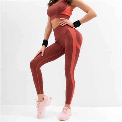 Легинсы спортивные женские MINAKU: SPORTLY, красные, размер 46-48