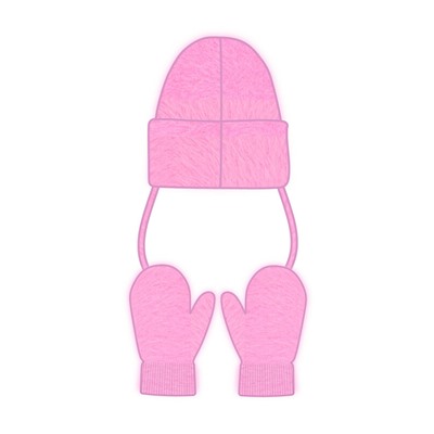 Комплект трикотажный для девочек: шапка, варежки