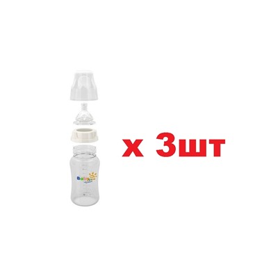 Baby Sun Love Бутылочка для кормления 6мес + 300мл быстрый поток 3шт