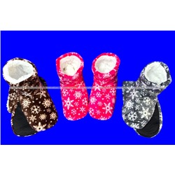 6 ПАР - Носки-САПОЖКИ женские с мехом Снежинки ВЫСОКИЕ