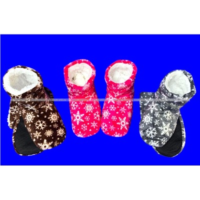 6 ПАР - Носки-САПОЖКИ женские с мехом Снежинки ВЫСОКИЕ