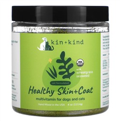 Kin+Kind, добавка для кошек и собак для здоровья кожи и шерсти, 113,4 г (4 унции)