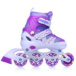 Ролики детские, размер M, фиолетовый (со шлемом и защитным снаряжением)