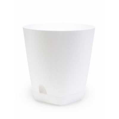 Горшок для цветов «Гранд», 8 л, d=24 см, h=25 см, пластиковый, с прикорневым поливом, белый