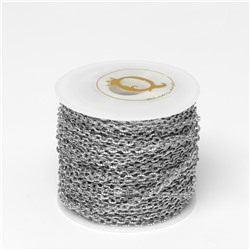 Цепочка железная без карабина на бобине, 0.25×0.2×0.05 см, L=10 м, цвет серебро
