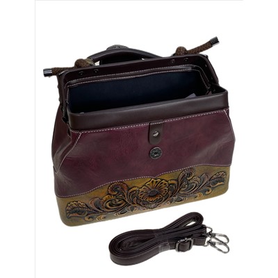 Женская сумка из искусственной кожи, цвет бордовый