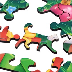 Пазл фигурный «Новый год! Поздравление от зайки», 40 деталей