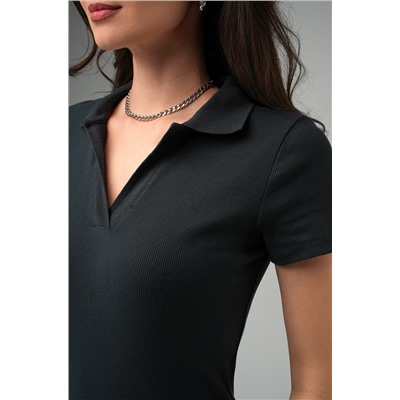 Женское платье-поло в рубчик Happyfox