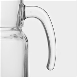 Кувшин Paşabahçe Light blue, 1.7 л, стекло, красная крышка, прозрачный