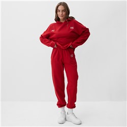Костюм женский (толстовка, брюки) MIST Punk с вышивкой, размер 40-42, красный