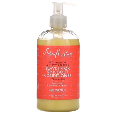 SheaMoisture, несмываемый или ополаскивающий кондиционер, красное пальмовое масло и масло какао, 384 мл (13 жидк. унций)