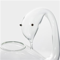 Бокал для коктейля Magistro «Лебедь», 170 мл, 7×20 см, с трубочкой, стекло, прозрачный