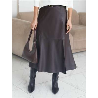 Расклешенная юбка из искусственной кожи