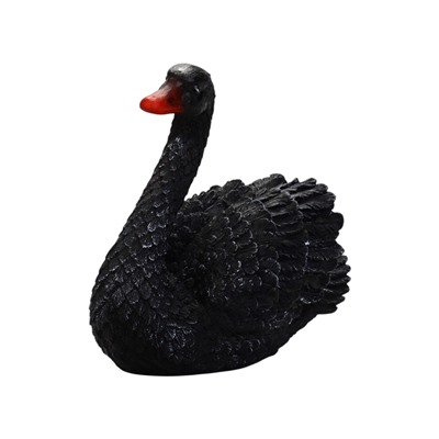 Садовая фигура 46 х 20 х 19 см полистоун Лебедь средний (чёрный)
