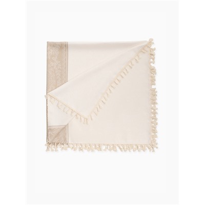 Скатерть «Этель», бежевая, с орнаментом, 140×140 см