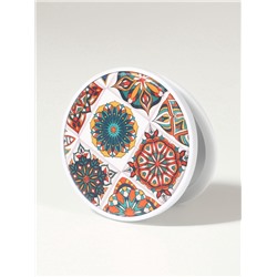 Зеркало складное «Витраж», d=7.3 см, с увеличением х2, белое/оранжевое