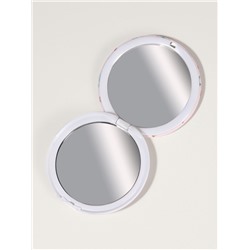 Зеркало складное «Нежное», d=7.3 см, с увеличением х2, розовое