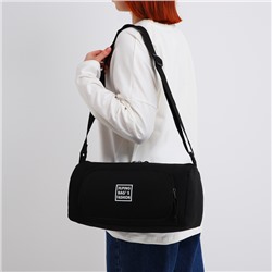 Сумка молодёжная на молнии, 35×13×15 см, чёрная