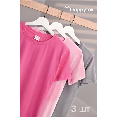 Женская базовая футболка из хлопка 3 шт. Happyfox