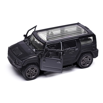 Чёрная инерционная машинка Внедорожник с люком die-cast,1:32, открывающиеся двери