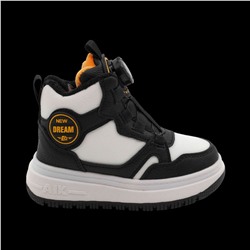 Кроссовки зимние на меху В7187-6 черно белые